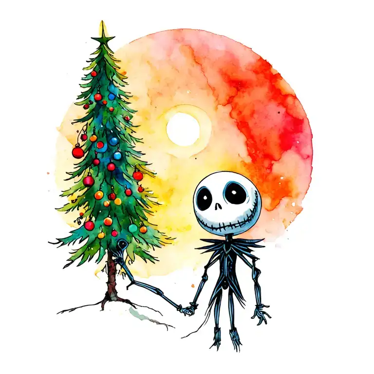 Jack And Zero From Nightmare Before Christmas Tree