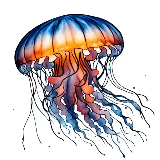 Jellyfish In Motion Black And White