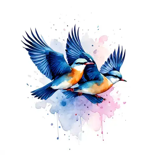 3 Birds Flying Together