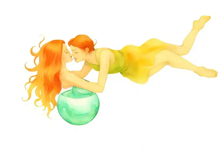 Aquarius Water Bearer Pouring From Vase Filled