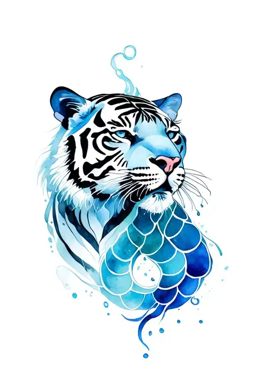 Water Tiger And Libra Scales Intertwined