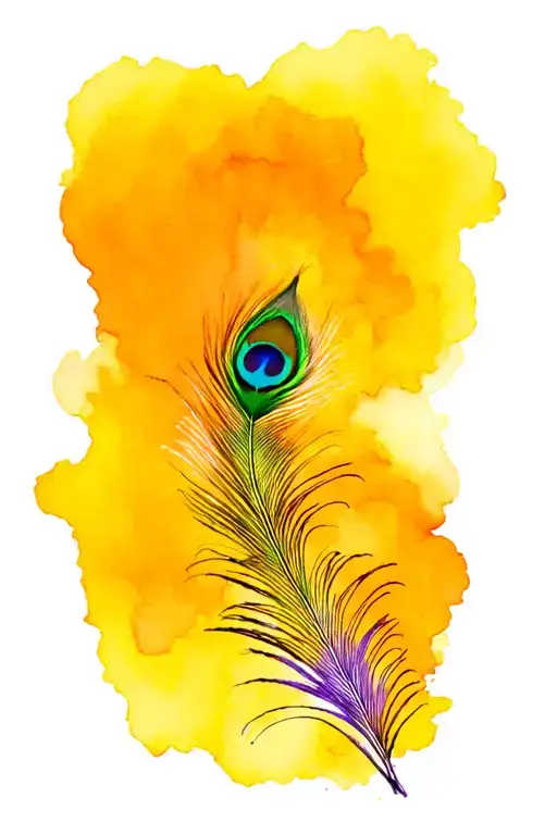 Cabbage Green And Purple With Peacock Feathers