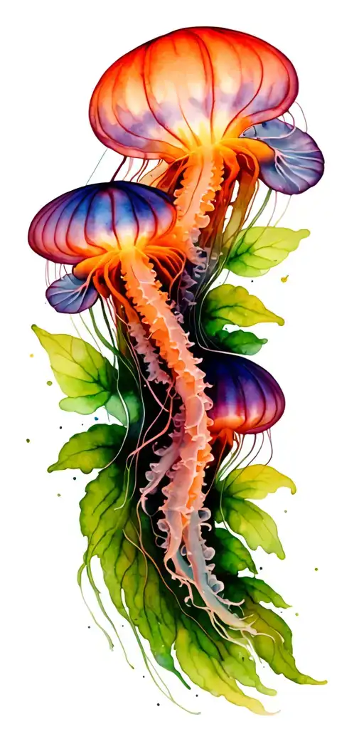 Jellyfish Flower Intertwined