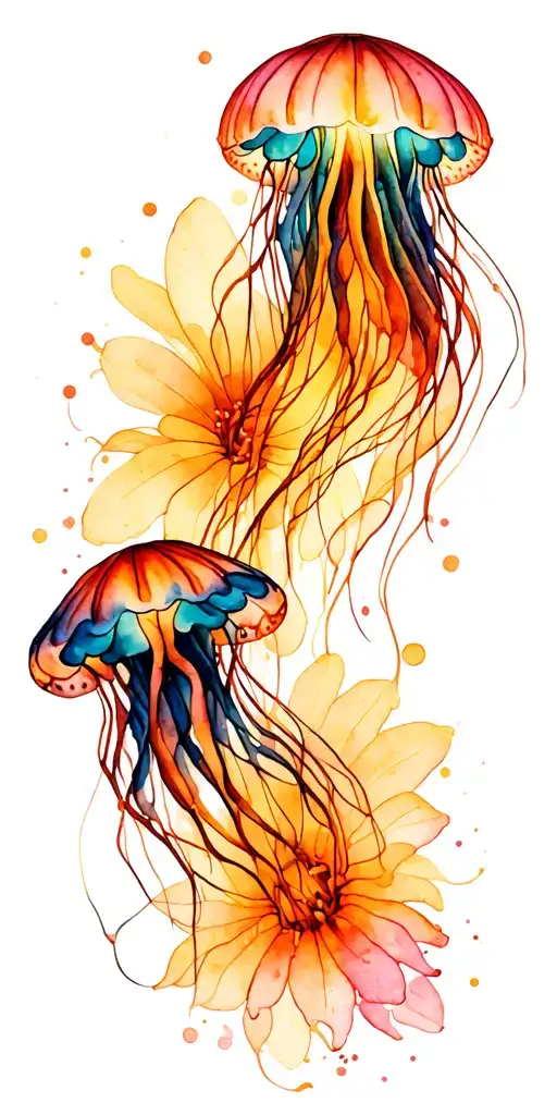 Flowers And Jellyfish