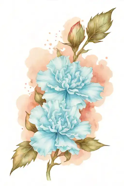 Blue Carnation Flower With The Name Alia In The Stem