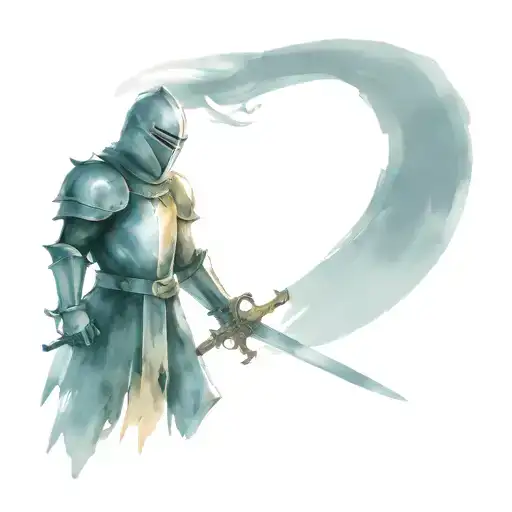 Scary Knight Holding A Sword