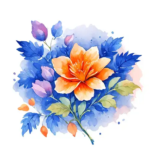 Orange Flower Vine Brick