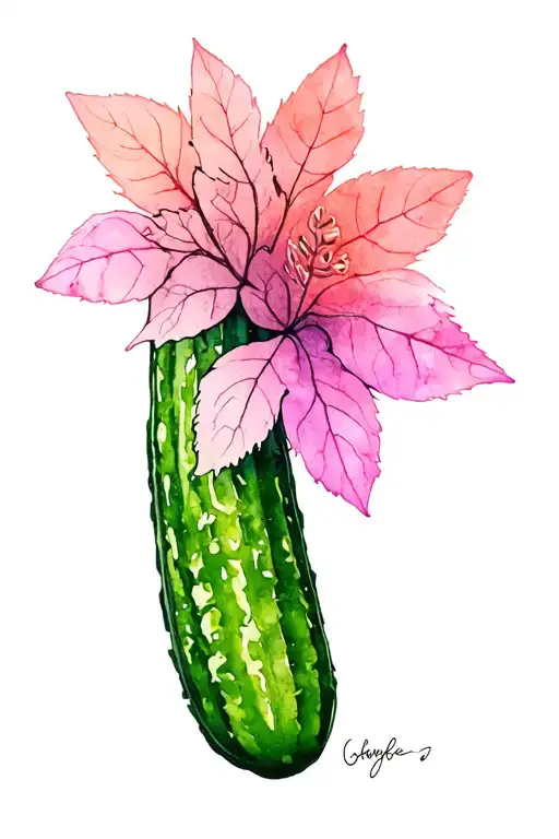 Matching Cucumber Tattoo Design