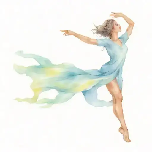 Woman Dancing In A Lightning Storm