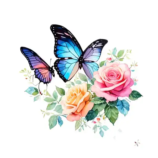 Butterflies And Roses