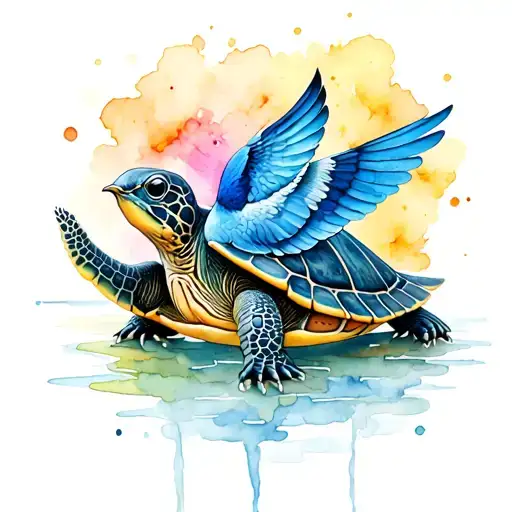 Turtle With A Bluebird