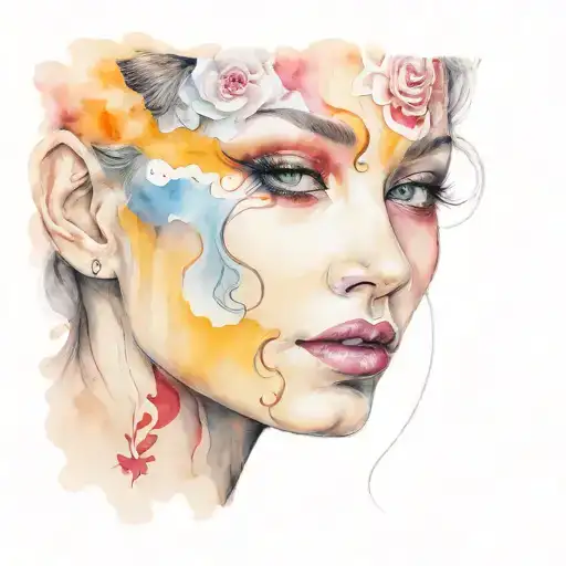 Geshia Good And Evil Fully Tattooed Face