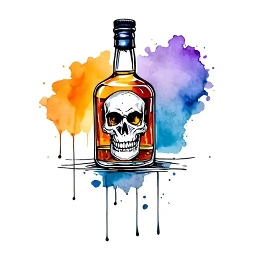 Rum Bottle With Skull Inside