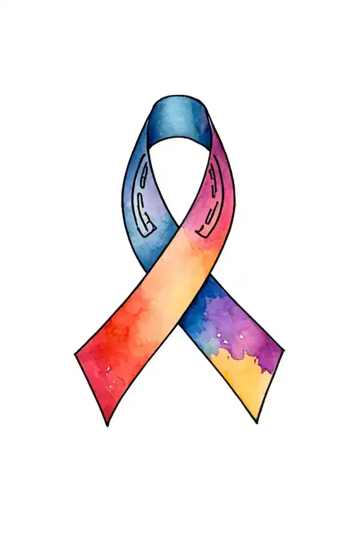 Prostate Cancer Ribbon With Horseshoe Intertwined