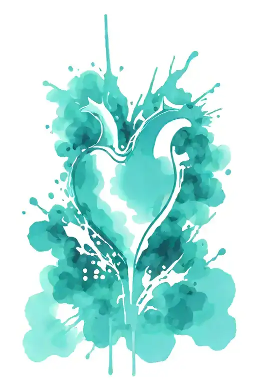 Inverted Heart Trash Polka Spray Brush Strokes