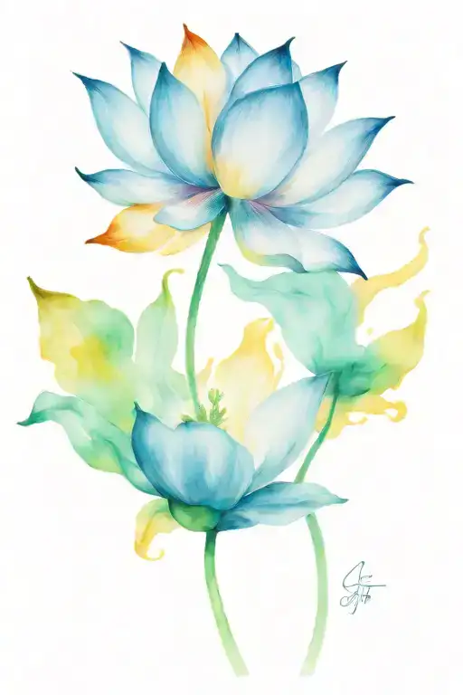 Lotus Flower On Fire Rising