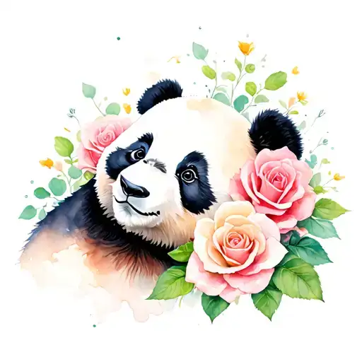 Panda And Roses