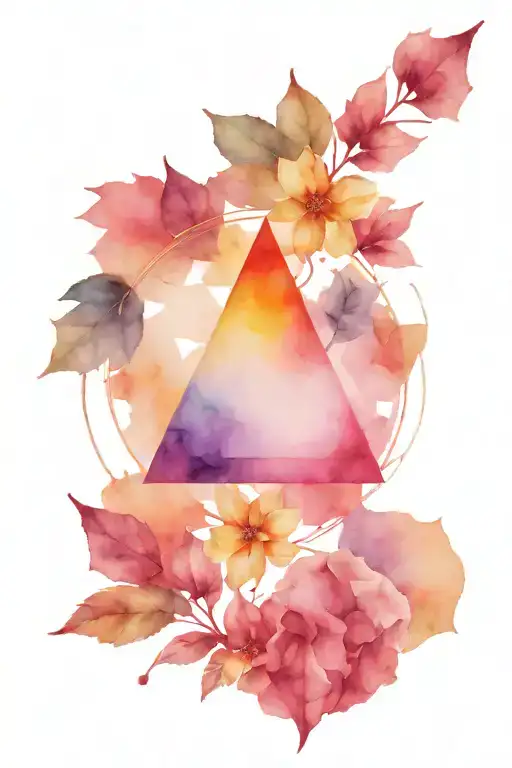Triangle Inside A Circle With Watercolor