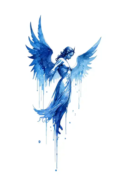 Angel Lucifer Morningstar Minimal Watercolor Style