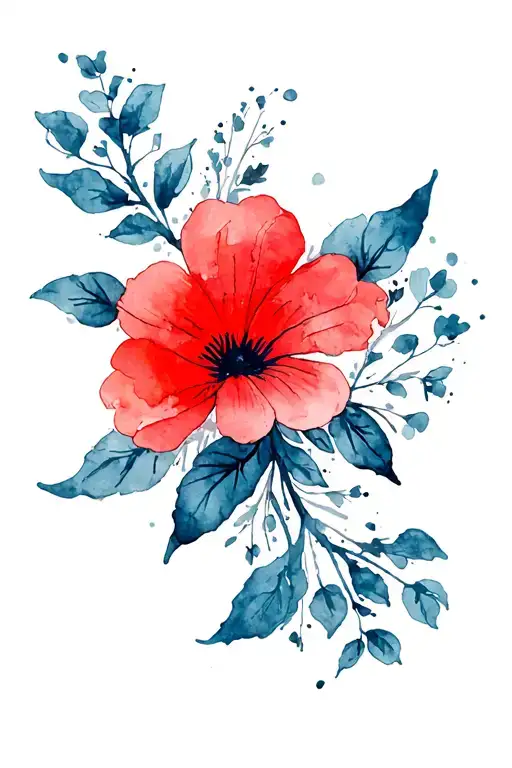 Abstract Flowers Red