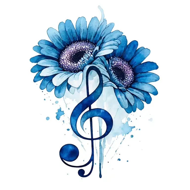 Gerbera Daisy Treble Clef Intertwined