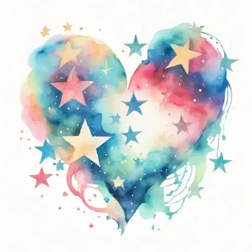 Stars Above Heart Shape Made