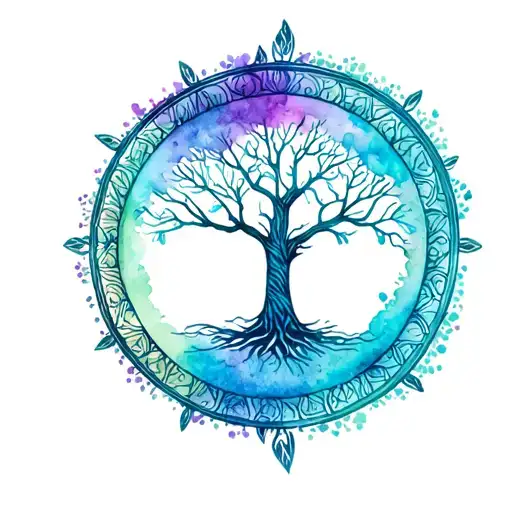 Design Tree Of Life Where The Outer Border Circle Is A Bicycle Wheel And Inside Is The Tree