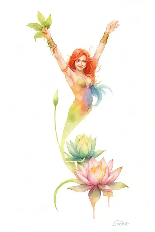 Warrior Woman With Water Lily