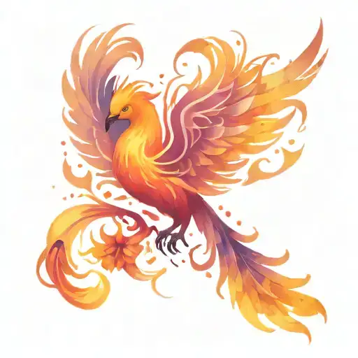 Phoenix Rising From The Ashes Symbolizing Overcoming