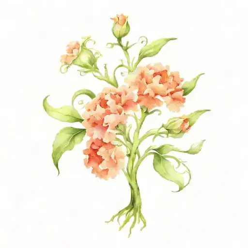 Carnations Flowers Mother Tree Intertwined Within