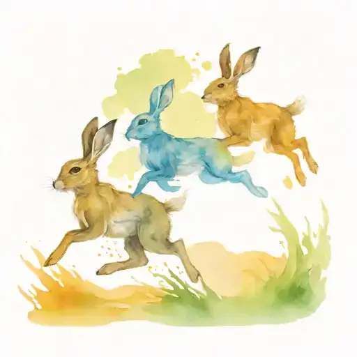 Three Hare Running