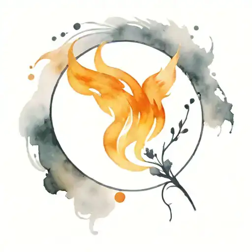 Small Flame Spark In A Black Circle