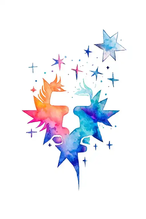 Lesbians And Stars Forming Intricate Patterns
