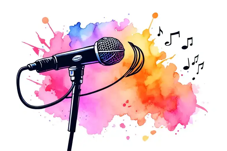 Microphone Surrounded By Musical