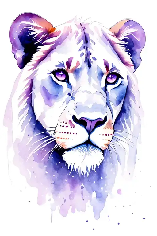 Lioness With Starry Purple Eyes