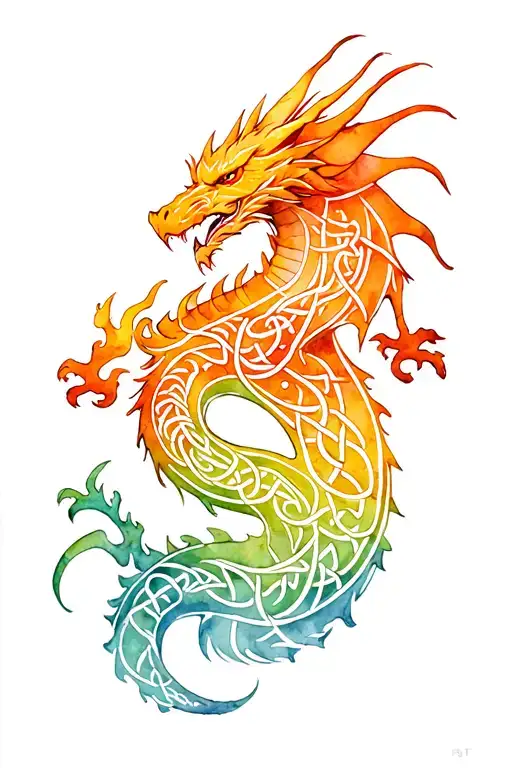 Celtic Dragon Leg Sleeve