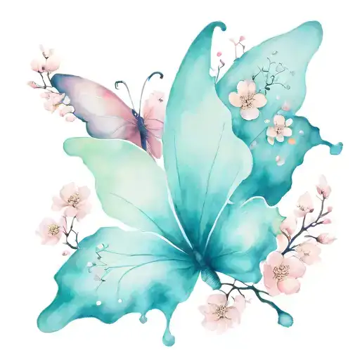 Butterfly With Cherry Blossom Wings