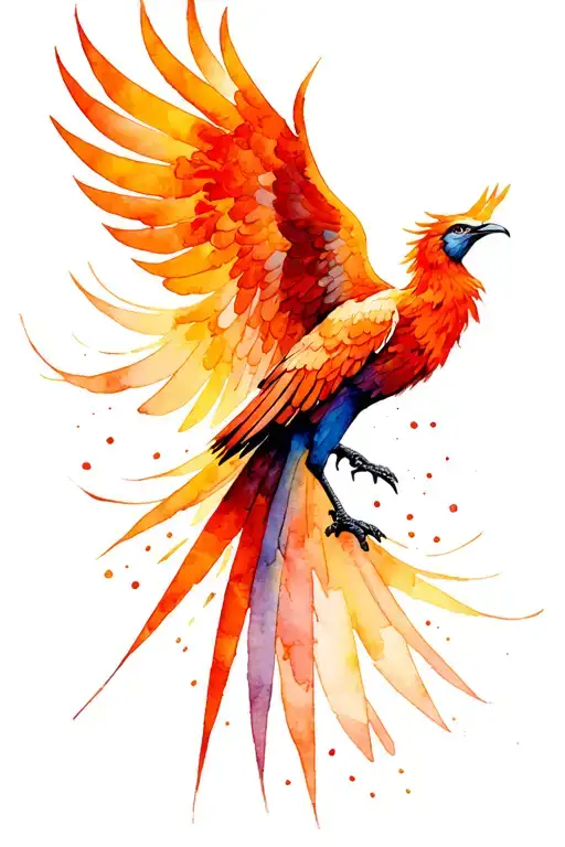 Phoenix Bird With Open Wings