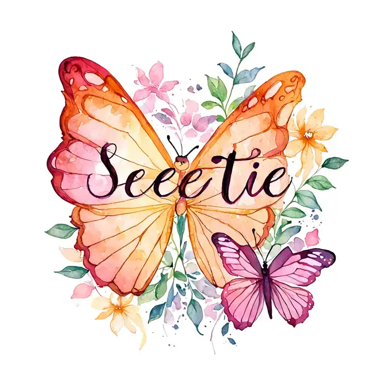 The Word Seetie And A Butterfly At The End