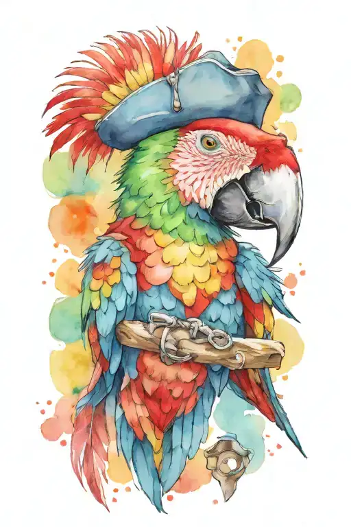 Parrot With Pirate Hat