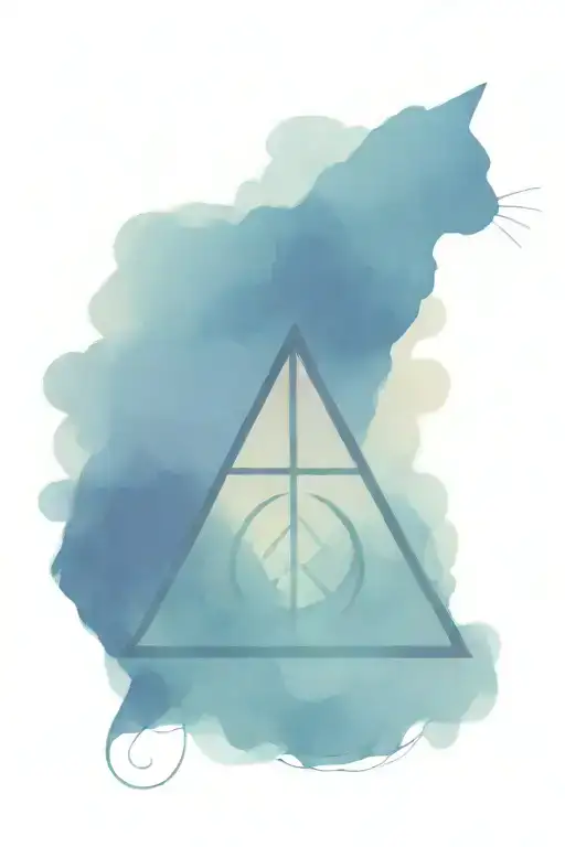 Deathly Hallows Symbol With Cat