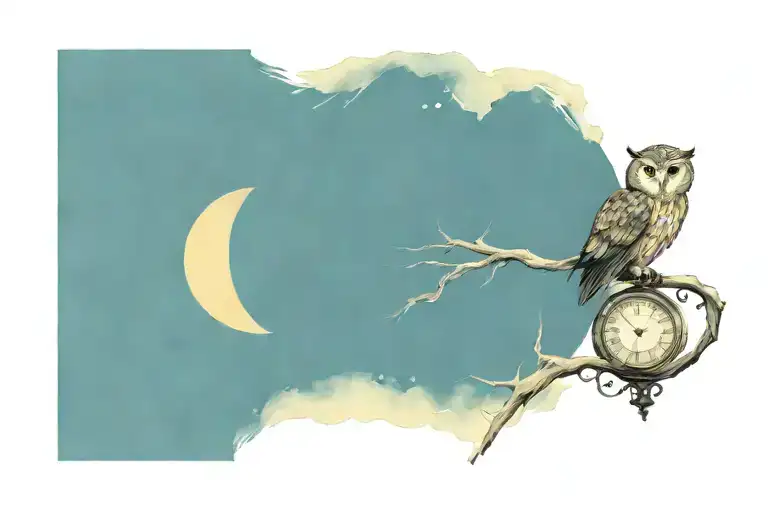 Holy Death And Owl Moon Surrounded