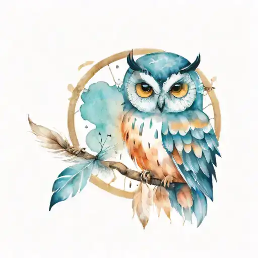 Owl And Long Dreamcatcher