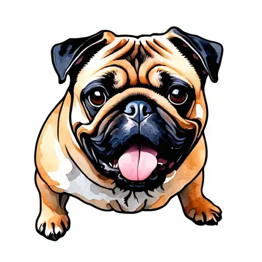 Letter A And Pug Dog