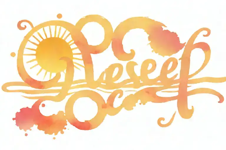 Small Beach Sunset And Name Written