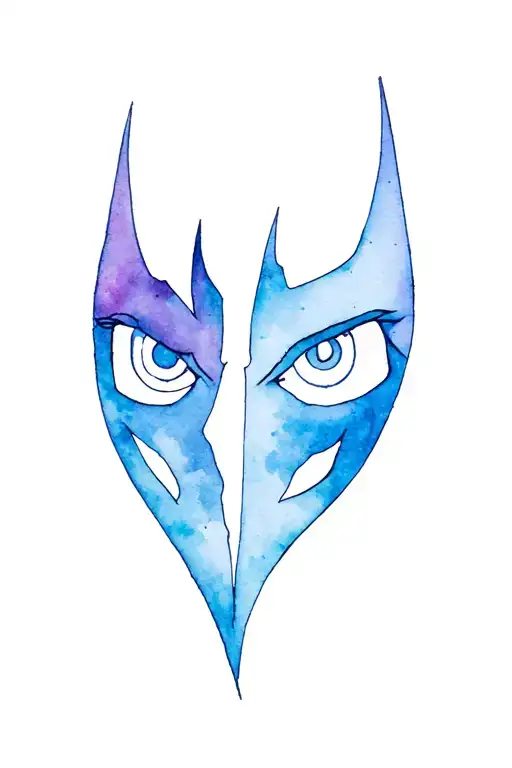 Batarang Shape Outline With Eyes That Have Inside Human Shapes