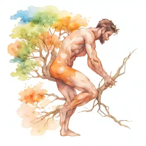 Atlas Man Who Carries A Daphe Tree Instead Of World