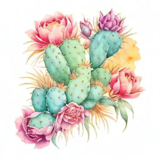 Buganvilla Con Cactus Surrounded