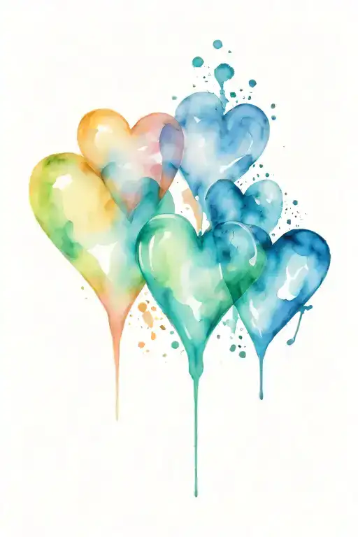 4 Verticle Hearts