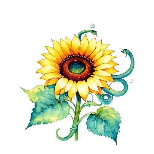 Sunflower And Medusa Without Snakes